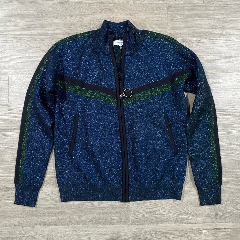 Women’s Suncoo Paris Metallic Zip Sweater‎ Size 10